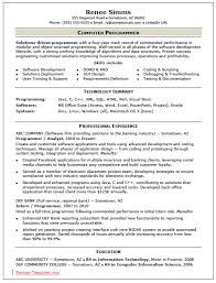 skilled computer programmer resume