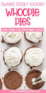 Keto Chocolate Whoopie Pies With Sticky Marshmallow Filling Dessert Recipes Easy Low Carb Baking Low Carb Cake