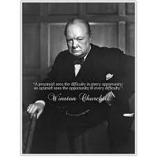 Amazon Com Winston Churchill Optimist Quote Wall Art Poster Handmade Products