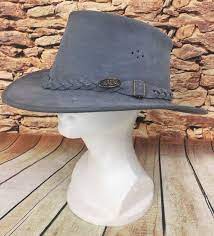 Overlander Australian Men S Jimy Black Gray Leather Suede Cowboy Hat Size Xl Overlander Outbackhat Cowboy Hats Grey Leather Hat Sizes
