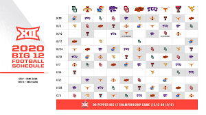 Printable nfl week 6 schedule pick em pool 2020. 2020 Big 12 Football Conference Schedule Announced Big 12 Conference