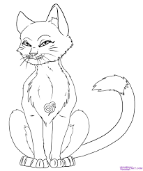 Warrior Cat Coloring Pages Animal Line Drawings Cat Colors Cute Cartoon Drawings