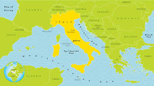 Venice on the world map. Italy