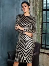 Geometric Sequin Party Dress Black And Gold Semi Formal Dresssomething She Likes Sequin Party Dress Dresses Sleek Dress