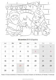 Calendario Diciembre 2019 Para Imprimir Espana