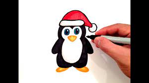 Art for kids hub art hub art lessons for kids bird drawings easy drawings penguin drawing winter art projects crafts for seniors christmas drawing. How To Draw A Penguin With A Santa Hat Youtube