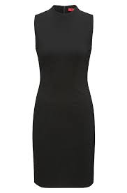 High Collar Sheath Dress Kihara Black Dresses From Hugo For Women For 445 00 In The Official Hugo Boss Online St Professional Dresses Dresses Sheath Dress