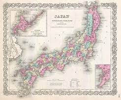 Graphic design (vector graphics, since this map were primarily created for printing), some retouching. Vintage Map Of Japan Drawing By Cartographyassociates