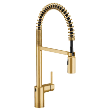Temperature and volume are controlled by using both handles, one for hot and one for cold. Moen Kitchen Faucets Gold Tones General Plumbing Supply Walnut Creek American Canyon Auburn Brentwood Sonora California