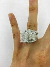 Pin On Bridal Set Wedding Engagement Ring Anniversary Band
