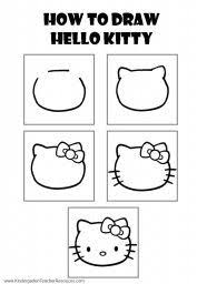 Teach Kids To Draw Hello Kitty Drawing Kitty Drawing Hello Kitty Tattoos