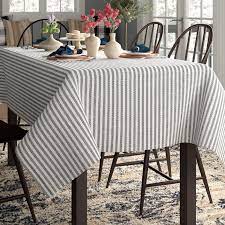 Humphreys Stripes Cotton Tablecloth Dining Room Tablecloth Farmhouse Dining Room Farmhouse Dining Room Rug