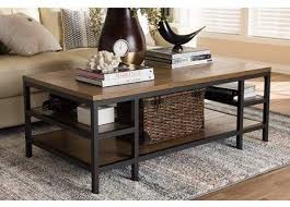Baxton Studio Caribou Industrial Oak Wood And Metal Finished Coffee Table Walmart Com Coffee Table Brown Coffee Table Coffee Table Wood