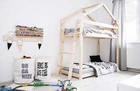 hochbetten holzhaus bett fur kinder talo d9 90x180 ein designerstuck von plusdom bei dawanda loft bed cool bunk beds kids bunk beds