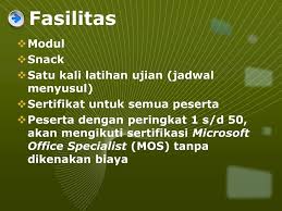 Microsoft melalui certiport.com menyediakan sertifikasi microsoft untuk para pengguna microsoft office. Panitia Ujian Sertifikasi Microsoft Office Polinema Ppt Download