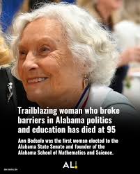 Ann Bedsole is an inspiration — a Clarke/Monroe County girl whose life  became one of the first and most enduring female legacies of service in our  state. She blazed the trail for