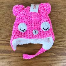 Cat Jack Pink Beanie With Velcro Closure Nwt
