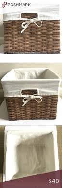 Jul 10, 2021 · pottery barn livingston bookcase towers w/2 lower file drawers in brown wash finish. Pottery Barn Woven Wicker Basket Large Basket Large Baskets Pottery Barn Wicker