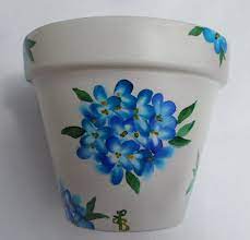 Hydrangea Flower Pot Hand Painted Hydrangeas Clay Pot Etsy Painted Flower Pots Flower Pots Hydrangea Flower