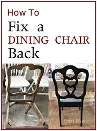 Unscrew the dining chair seat from the base. How To Fix A Broken Dining Chair Back Entri Ways Chair Repair Woodworking Furniture Plans Chair