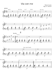 Paolo conte tabs, chords, guitar, bass, ukulele chords, power tabs and guitar pro tabs including via con me, azzurro, via con me its wonderful, bartali, una giornata al mare. Via Con Me Sheet Music For Piano Solo Musescore Com