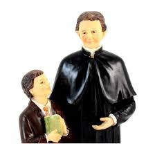 Statua Don Bosco e Domenico Savio in resina 20 cm