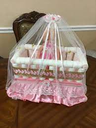Unique Decoration For Baby Shower Or Gift Elegant Diapers Etsy Girl Baby Shower Decorations Baby Diaper Cake Baby Shower Gifts