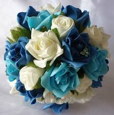 My inspiration for these wedding bouquets was the soft, romantic sensibility conjured up by spring flowers. Teal And White Wedding Flowers Novocom Top