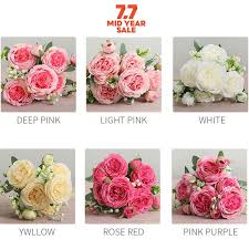 These colourful plants often help fill in wedding bouquets to make them larger or more visually interesting for a fraction of the cost. Buy Artificial Rose Peony 5 Big Head Bud Berry Artificial Flowers Wedding Bouquets Holding Flowers Bedroom Decoration Living Room Decoration Seetracker Malaysia
