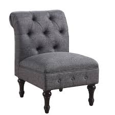 Ophelia Co Laguardia Tufted Slipper Chair Upholstery Smoky Grey Cheap Chair For Closet Chair Upholstery Solid Wood Dining Chairs Furniture