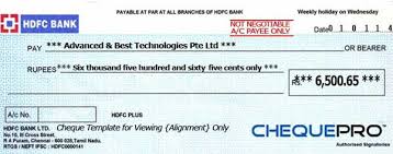 This is a pay order drawn on bank's own funds and signed by a cashier. Hdfc Bank Cheque Dimensions