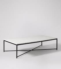4.8 out of 5 stars. Kir Contemporary Rectangular Coffee Table In Black Steel White Marble Swoon