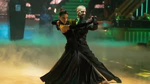 Maura Higgins performing with Mark Ballas on Dancing with the Stars