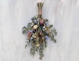 Bridal bouquets that remain beautiful for years. Dried Flower Swag Wall Hang Dried Flowers Home Decor Flower Arrangement Rustic Decor Boho Country Dried Floral Decor Flower Arrangements Dried Flowers