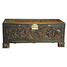 Exceptional oriental carved camphor wood vintage trunk hope chest pagoda shaped magnificent oriental carved camphor vintage wood chest trunk in a totally unique pagoda shape. Large Superbly Carved Chinese Camphor Wood Chest 1stdibs Com Wood Chest Antique Trunk Antiques
