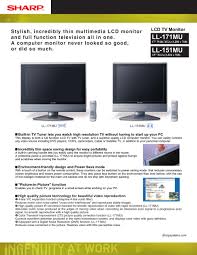 If the laptop goes into power saving mode, it should put the screens into sleep mode. Sharp Ll 171mu Specifications Pdf Download Manualslib