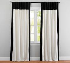 Black And Ivory Curtains Corrie These Would Look Great Too In The Black And Ivory Linen Border Drape Pottery Barn Curtains White Curtains Custom Drapes