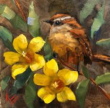 Acrylic Bird Paintings On Canvas Excited To Share This Item From My Etsy Shop Wren Original Bird Birds Painting Paintings Dec In 2020 Bird Paintings On Canvas Bird Painting Acrylic Art Painting
