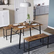 Though dining table legs may not be the first thing noticed by a person sitting to dine, they are indeed an integral part of the look and feel of the table. For Living Room Dining Room Easy Assembly Rustic Brown And Black Vasagle Alinru Dining Table Kitchen Table Sturdy Steel Frame 47 2 X 29 5 X 29 5 Inches Industrial Style Tables Home Kitchen Fcteutonia05 De