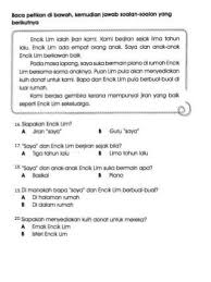 Ujian Selaras 2 Bahasa Melayu Tahun 2 2017 Malay Language Preschool Worksheets Language