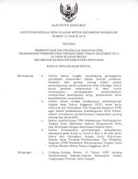 Semoga bermanfaat untuk anda semua. Keputusan Kepala Desa Wlahar Wetan No 12 Tahun 2015 Tentang Pembentuk