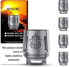 Smok V8 Baby M2 Core Dual Coils 0 25 Ohm For Tfv8 Baby Big Baby Tank Stick V8 Baby Stick Prince Baby Mag Baby Priv V8 Kit 5 Pcs No Nicotine Amazon Co Uk Baby Products