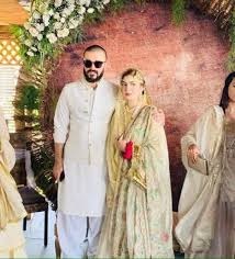 Beautiful Pictures Of Hamza Ali Abbasi And Naimal Khawar Khan Couple Of The Year Colourful Outfits Bridal Mehndi Dresses Pakistani Dress Design