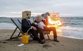 As g7 leaders got round the table and down to business boris johnson's. G7 Protest In Cornwall As Ocean Rebellion Dress As Boris At Marazion Falmouth Packet