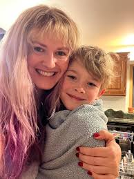 It's late but the first snow of the season so the kids are outside even  though it's 8:30. It's a very wet snow.