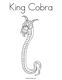 Cobra snake coloring book for adults vector illustration. King Cobra Coloring Page Twisty Noodle