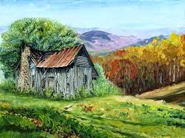 46 lukisan pemandangan desa yang indah. Lukisan Rumah Usang Cikimm Com