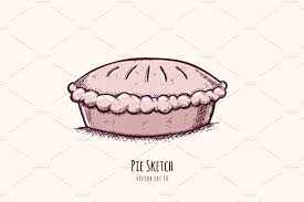 Pie Sketch Cartoon Style Drawing Pie Drawing Drawings