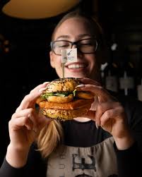 Have yourself one big tasty burger! 🍔 (Or two 😜) This time vegan version,  but equally good! #jackandjoemaribor #restavracijajackandjoe #visitlent  #lentmaribor #restavracijamaribor