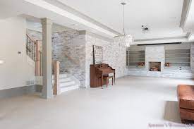 By rachel of maison de pax. Basement Whitewashed Brick Limewash Walls Hardwood Shaw Flooring Floor Dorian Gray Sherwin Williams Alabaster Lantern Crystal Chandelier 11 Of 22 Addison S Wonderland